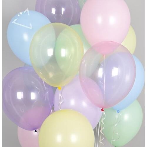 30PCS 10Inch Pink Clear Transparent Balloons Wedding Decoration Macaron Latex Balloon Baby Shower Girl Birthday Party Supplies