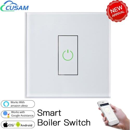 Smart Life Boiler Switch WiFi 20A High Power Circuit Breaker for Lighting Water Heater A/C Works with Google Home Alexa Siri