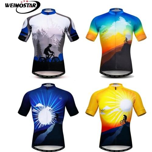 Weimostar Summer outdoor bike jersey shirt road mtb Cycling Jersey Men Ropa ciclismo 4 style Clothing bicycle maillot