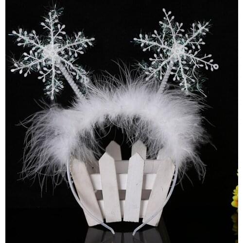 1PC 2022 New Christmas Ornaments Headdresses Snowflakes Headbands Holiday Party Supplies