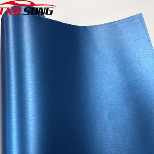 10/20/30/40/50x152CM Light blue Brushed Metallic Vinyl Aluminum Chrome Car Wrap Film Adhesive Motorcycle Car Sticker Decal