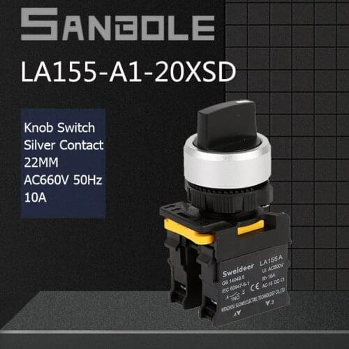 22mm Electrical Rotary Power Supply Button Switch 2/3 Positions NO NC Latching/Self-Lock 10A AC600V Heat Resistance IP54