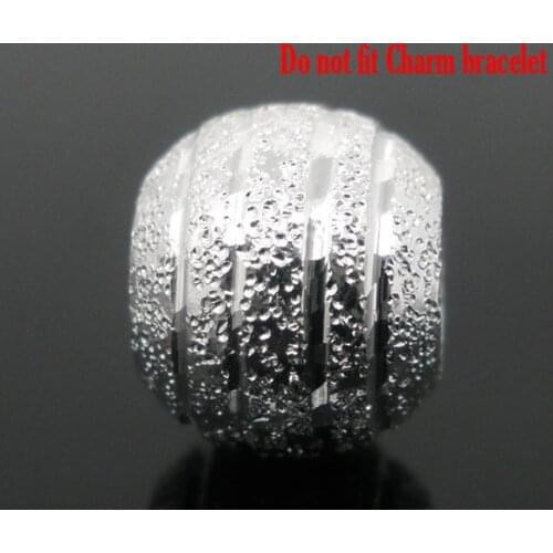 80 PCs Silver Plated Stardust Ball Spacers Beads 8mm Dia. (B04367)