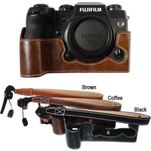 PU leather Camera Case Half Body Camera Bag Cover For Fujifilm XH1 Fuji X-H1 camera case