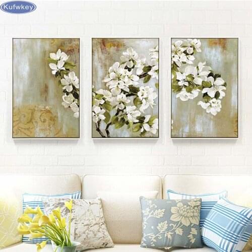 3pcs/set Apple Blossom Decorative Picture,DIY Diamond Embroidery,diamond mosaic,diamond painting cross stitch home decoration