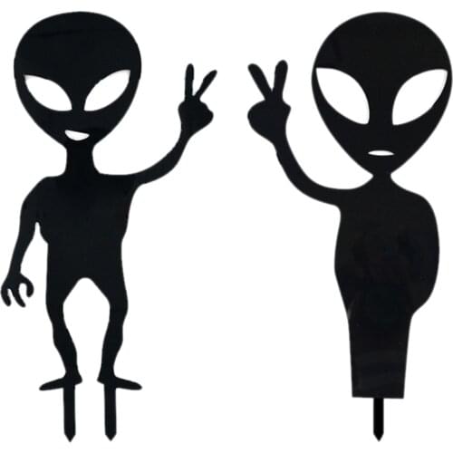 Outer Space Alien Lawn Yard Decor Martians Garden Figurine Set for Home Indoor Outdoor Art Sculpture Garden Statue