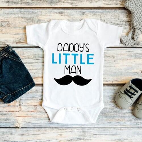 DERMSPE Toddler Infant Baby Boys Girls Short Sleeve Letter Print Daddys Little Man Romper Jumpsuit Clothes Outfits White