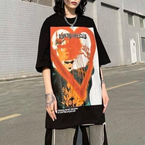 Cotton Summer T-shirt for Men Women Alt Clothes Tshirt Grunge Tee Tops Goth Gothic Graphic Emo Clothing Alternative Streetwear
