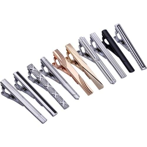 10pcs Mix Color Mens Classic Necktie Tie Clips Bar Set for Regular Ties 2.3 Inch-LDJ00392