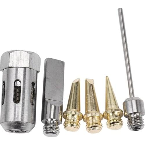 6 Pcs Flame Butane Gas Soldering Tips+Nozzle Butane Gas Solder Tip For Mt-100 Ht-1937 Butane Gas Soldering Iron Kit Welding Set