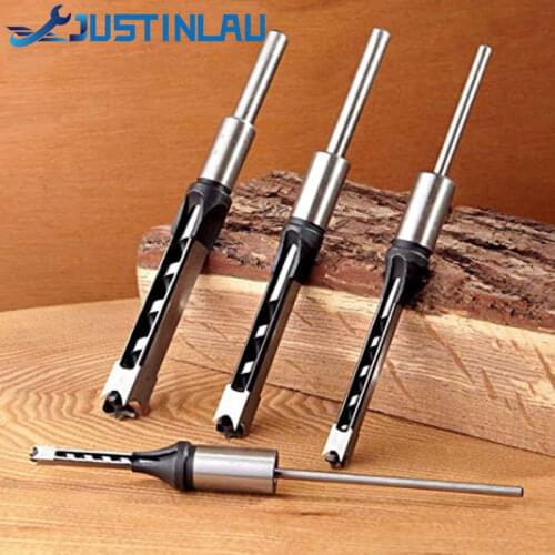 JUSTINLAU 1Pcs Woodworking Tools Twist Square Hole Drill Bits Auger Mortising Chisel Extended Saw For Wood Carving DIY Furniture
