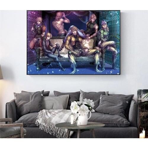 Unframed JoJo s Bizarre Adventure Japan Anime Cartoon Poster and Prints Canvas Painting Art Wall Pictures Living Room Home Decor