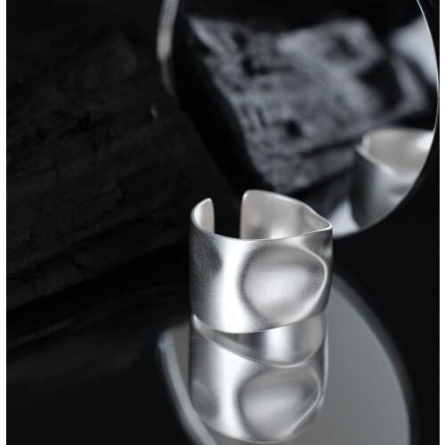 Sterling Silver 925 Simple Irregular Ring For Women Gothic Designer Engagement 2021 Trend Vintage Resizable Rings Fine Jewelry