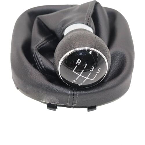 5/6 speed Leather Car Shift Gear Knob Lever Gaitor Boot Cover FOR VW Touran Caddy MK2 2003-2010 2004-2009 Auto Accessories