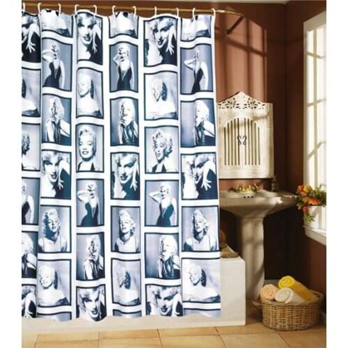 Pretty Woman Pattern Shower Curtain Bathroom Waterproof Mildewproof Polyester Fabric With 12 Hooks 180cm*180cm (71 Inch)