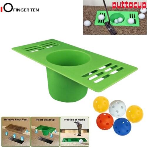 Indoor Golf Putting Cup Practice Hole with 5 Plastic Balls Embedded Floor Vent Practice Putting Mat Tool for Home Office