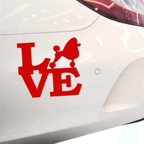 EmpireYing 3 Size 8 Colors Word Love Styling Animal Pattern Pet Poodle Shape Car Sticker Truck Restaurants Vinyl Decal Christmas
