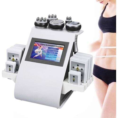 NEW 6 in 1 Vacuum Lipo Ultrasonic Cavitation Radio Frequency Multipolar RF Body Slimming Machine Skin Lifting Tighten Anti-wrink