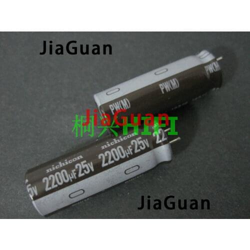 20PCS NEW NICHICON PW 25V2200UF 12.5X35MM electrolytic capacitor 25V 2200UF High frequency long life pw 2200uF/25V