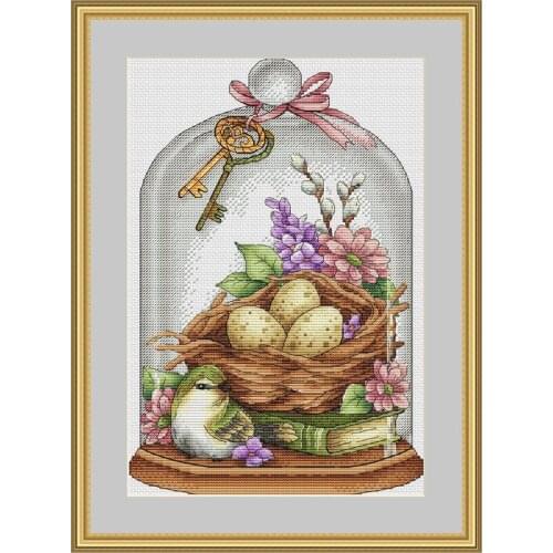 Easter with colored eggs 29-39 Cross Stitch Kit Package Greeting Needlework Counted Kits Embroidery cross stitch set