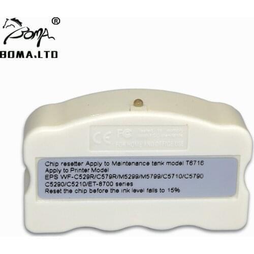 T6716 Maintenance Tank Chip Resetter For EPSON WF-C5210 WF-C5790 WF-C5710 WF-M5299 WF-M5799 WF-5298 ET-8700 Waste Ink Tank