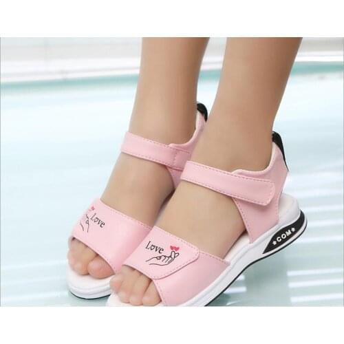New fashion Sandals Girls Sandals solid color Children Soft princess shoes Strap Baby Sandals Girl Fashion Beach Shoes