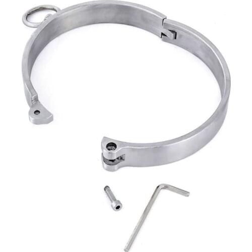 304 Stainless Steel Neck Collar Fetish Slave BDSM Restraints Choker Lockable Neck Cuff Adults Sex Toys For Women Man Couples