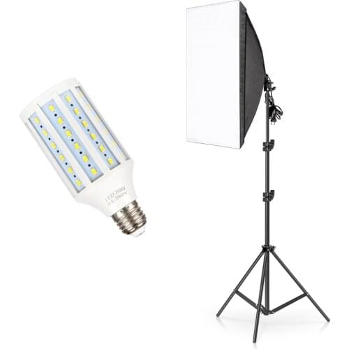 Photo Studio Softbox Tent 50x70cm with Single Lamp Holder For Photographic E27 Continuous Lighting With light stand and 20w bulb
