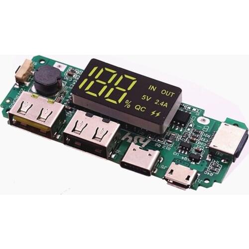 LED Dual USB 5V 2.4A Micro/Type-C USB Mobile Power Bank 18650 Charging Module Lithium Battery Charger Board Circuit Protection
