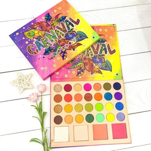 28 Colors Eyeshadows 2 Colors Highlight 2 Colors Blush Large Pan Eyeshadow Palette Makeup