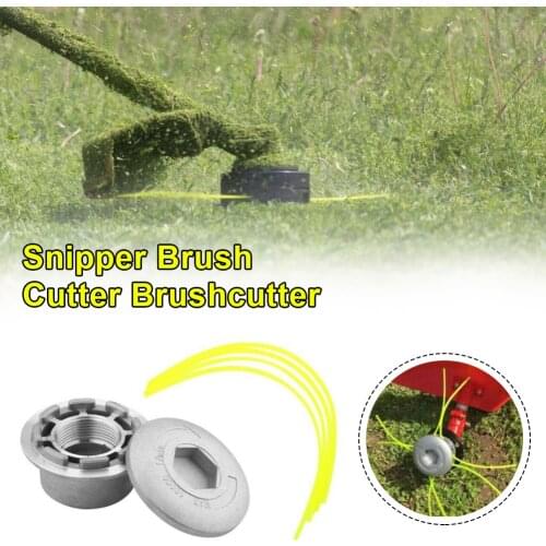 Universal Aluminum Grass Trimmer Head With 4 Lines Brush Cutter Head Thread Nylon Grass Cutting Line Head for Lawn Mower Silver