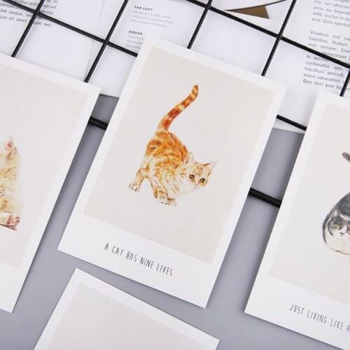 30 Sheets Cat Paintings Retro Vintage Postcard Christmas Gift Card Wish Poster Cards