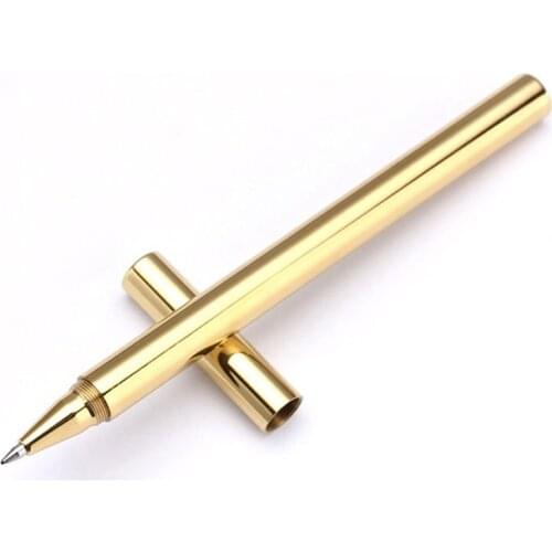 High Quality Luxury Gold Optional Minimalism Superfine Ballpoint Pen Brass Caneta Copper Ballpen Writing Office Stationery