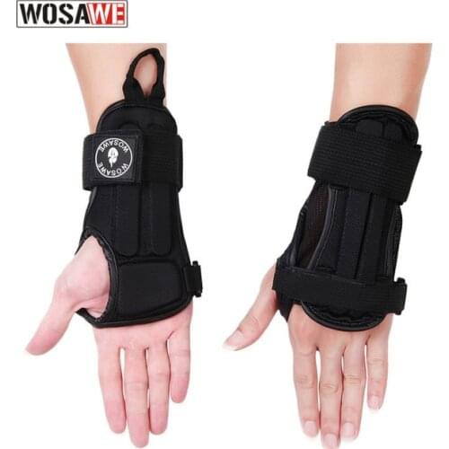 WOSAWE 1 Pair Motorcycles Adjustable Guard Wrist and Palm Protection Support Brace Pads EVA Skating Hand Shockproof Wristbands