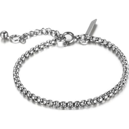 Fashion Styles Boho Mixed Engraved Letter Geometric Titanium Steel Chain Bracelet Women Wholesale