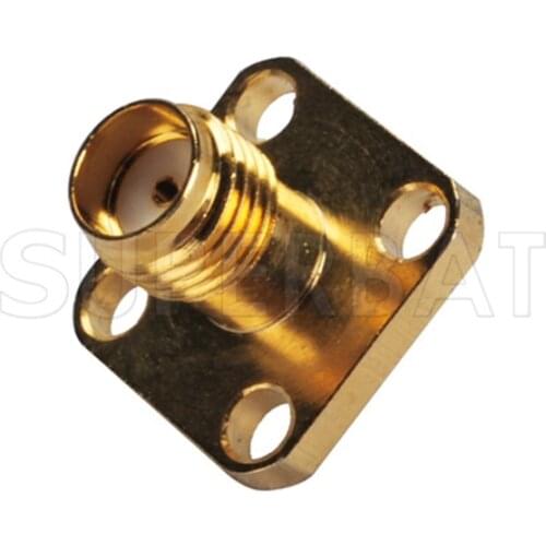 Superbat 10pcs SMA 4 hole Panel Mount Jack Female with Solder Cup RF Coaxial Connector