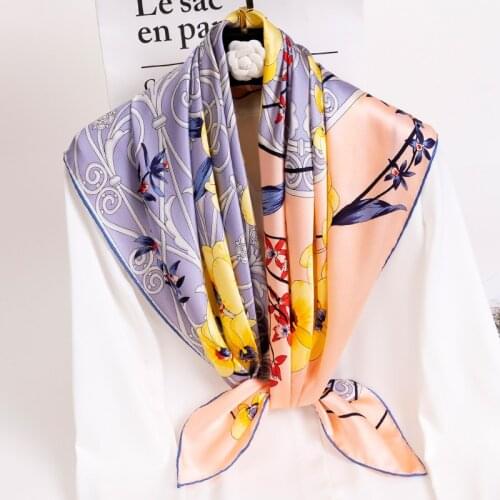 100% Pure Silk Square Scarves Women Silk Bandana Foulard Cheveux Print Headscarf Hangzhou Silk Neckscarf Echarpe Femme 88x88cm