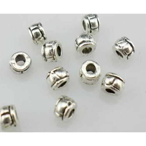 200pcs Tibetan Silver Small Loose Charm Spacer Beads 2x4mm Jewelry Findings