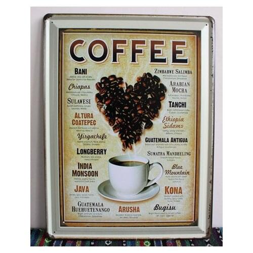 30pcs/lot Metal Sign shabby chic 2014 New listing Novelty Gift Garage tin signs Coffee Large metal poster Plaque 30*40cm