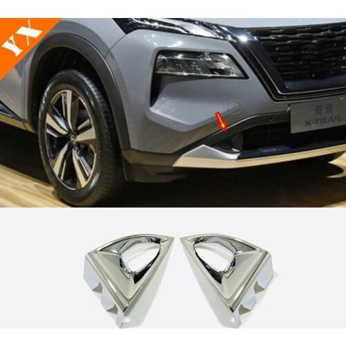ABS Chrome Car front Bumper Decor Fog light lamp cover Trim for Nissan X-Trail X Trail T33 2021 2022 product Accessories 2pcs