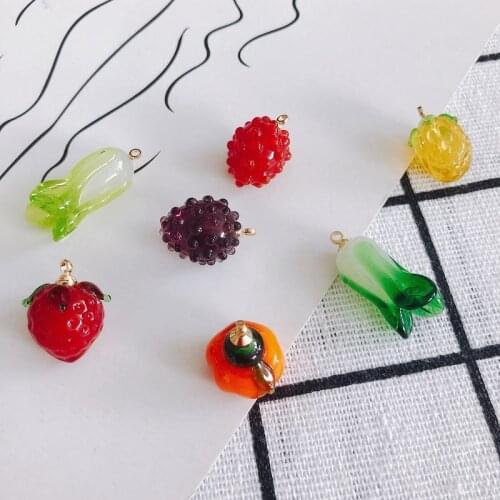 DIY jewelry accessories fresh and transparent simulation vegetable and fruit pendant jewelry accessories materials
