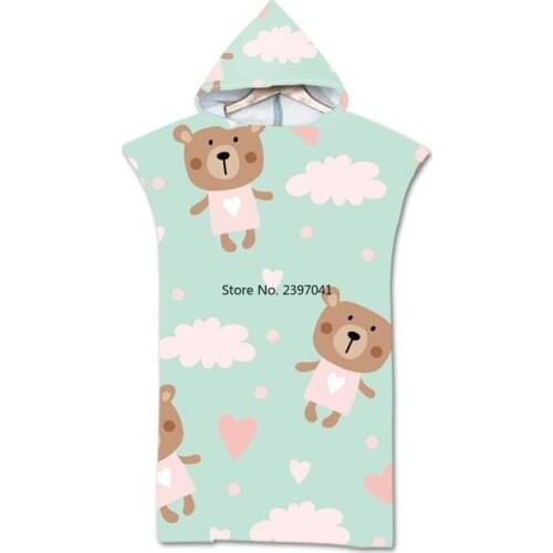 Bath Beach Towel with Hood Microfiber Hooded Robe Towel Poncho Swimming Beach Surfing Woman Bathrobe Beachwear