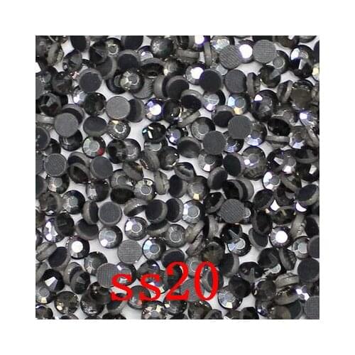 Shiny Glass Flatback Hotfix 1440pcs/bag Sliver hematite DMC Hot fix Strass Color Crystal ss20 (4.6-4.8mm) Rhinestones