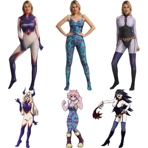 Boku No Hero Academia MT Lady Mina Ashido Midnight Cosplay Costume My Hero Academy Costume Cosplay Halloween Costume For Women