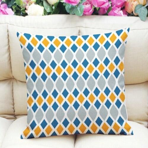 Boreal Europe Style Checks Patterns Grid Flax Pillowcase Custom Fashionable Pillow Case For Leaning on Cushion Pillow Cover