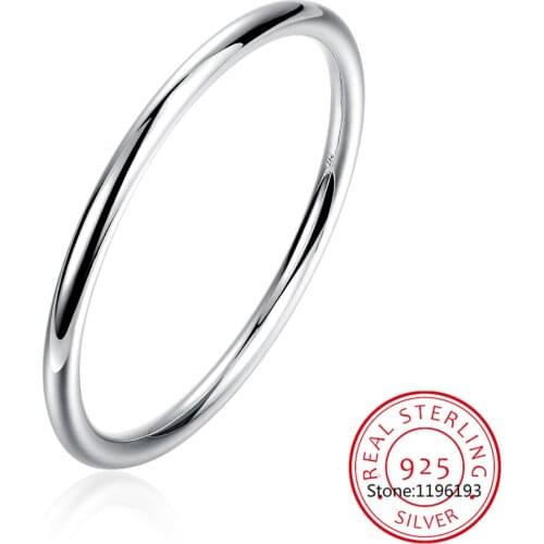 Real 925 Sterling Solid Silver Bracelet Fashion Personality Simple Smooth Bangle For Women Wedding Engagement Jewelry Pulseiras