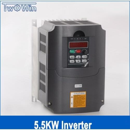Twowin 380v 5.5kw VFD Variable Frequency Drive VFD Inverter 3HP Input 3HP Output CNC spindle motor Driver speed control new