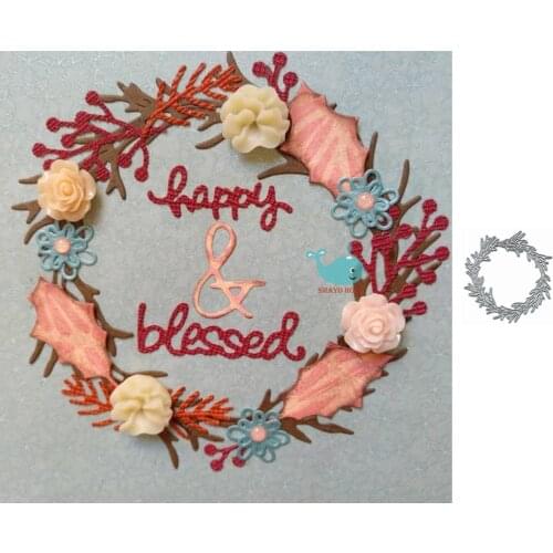 Wreath background Metal Cutting Dies Scrapbooking Stencil for Album Paper DIY Gift Card Decoration Embossing Dies