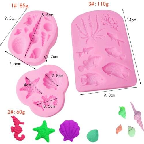 Dolphins Crab Starfish Hippocampus Mini Mold Silicone Chocolate Fondant Candy Mold DIY Cake Decorating