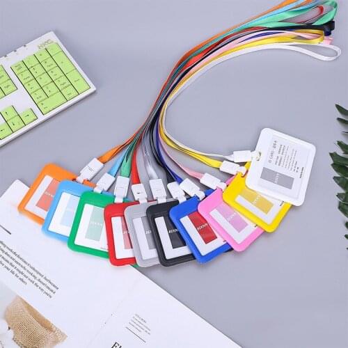 Bank Card Neck Strap Work Name Card Holders with Lanyard Credit Card Bus ID Holders Identity Badge Protector Cover Case